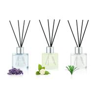 DIUFJAG Difusor de Varillas 3 x 50ml - Lavanda/Jazmín/Citronela,Ambientadores de Hogar,Ambientador Varillas,Difusor de Aceite de Fragancia para Dormitorio,Baño,Oficina