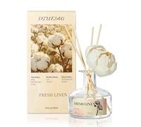 DIUFJAG Difusor de Varillas - Lino Fresco, 250ml,Ambientador Flores Secas para Difusor de Aroma Reed Diffuser para Hogar,Dormitorio,Oficina,Baño