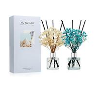 DIUFJAG Lino/Océano Sal Marina Ambientadores con 16 Varillas, Difusor de Varillas para Dormitorio,Oficina,Baño,Estantería,Decoración, 2 x 50 ml