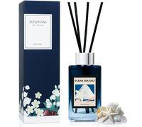 DIUFJAG Sal Marina Océano Sea Salt Difusor de Aroma con 8 Varillas, 120 ml, Ambientador para Dormitorio, Oficina, Baño, Estantería Decoración