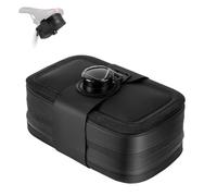 DiULi Bolsa Sillin Bicicleta, Bolsa Cerradura Giratoria para Sillín, 14.7*8.4*6cm Borsello Per Bici, Mini Bolsas de Asiento para MTB Bici Carretera Plegable,Desplazamientos y Ciclismo(Negro, Estilo A)