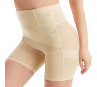 DiULi Braga Faja Reductora Mujer, Braga Faja sin Costuras, Braguitas Alta Reductora Invisible, Braguitas Moldeadoras para Postparto Recuperación, Transpirable, Shapewear Pantalones Cortos Color Piel-L