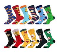 DiULi Calcetines Graciosos Hombre, Calcetines Divertidos Hombres 12 Pares, Calcetín Media de Algodón con Estampados Graciosos, Happy Socks Men, Regalos Originales para Papá Novio (Tipo B 43-46)