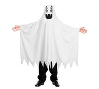 DiULi Disfraz Fantasma Niños y Niñas, Disfraz Fantasma de Truco o Trato, Traje Ghost Niño, Cobertura Total de La Cabeza, Túnica de Fantasmas para Halloween, Carnaval y Cosplay, Talla Única (Blanco)