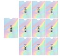 DiULi Fundas de Bloqueo RFID, 12 Piezas Fundas para Tarjetas de Crédito, Protector de Tarjeta de Identificación RFID, Custodia Porta Carte AntiRFID NFC para Mujer Hombre Diario y Viajar, Láser Plata
