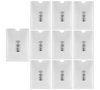DiULi Fundas de Bloqueo RFID, Juego de Fundas para Tarjetas de Crédito, Funda para Tarjeta de Crédito Antipiratería, Custodia Porta Carte AntiRFID NFC, Protector de Tarjetas de Identidad, Plata 12 PCS