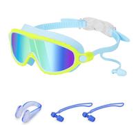 DiULi Gafas de Natación Niños con Protección UV, Gafas Natación Infantiles Antivaho, Fácil de Usar, Ajuste Cómodo, Lentes de Galvanizadas, 100% Anti-UV, Campo de Visión Despejado de 180° (Amarillo)