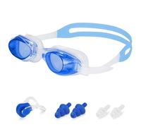 DiULi Gafas de Natación Niños, Unisex Gafas de Natación para Piscinas Cubiertas Infantiles, Doble Banda Elástica, Ajuste Cómodo, Antivaho, Visión Clara, con Estuche Tapones para Los Oídos y Clip Nasal