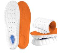 DiULi Plantillas Memory Foam Mujer Hombre, 1 par Plantillas de Gel Silicona Foam Memory, Plantilla de Espuma Soporte de Colchón de Aire, Plantilla Nube Cómoda Absorción de Impactos, Naranja, 37,5-38