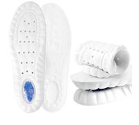DiULi Plantillas Nube Confort Hombre Trabajo Mujer, 1 par Plantillas de Gel Memory Foam, Plantilla de Espuma Soporte de Colchón de Aire, Amortiguadora, Alivia la Fatiga de los Pies, Blanco, 38,5-39