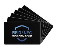 DiULi Tarjeta Anti RFID/NFC, 6 Piezas Tarjetas de Bloqueo RFID, Tarjetas Anti RFID Fraude Protección, Ligero y Portátil, Seguro y Duradero, Adecuado para Uso Diario y Viajes (Tipo A Negro+Azul)