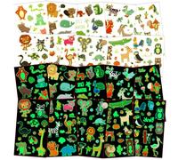 DiULi Tatuajes Temporales Niños, 10 Hojas Luminosos Tatuajes Temporales, Impermeables, Pegatinas Tattoos Infantiles, Calcomanias Niño para Relleno Piñata Cumpleaños, Colegio Fiesta (Serie Animal)