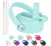 Diumepo Tapa con popote para Hydro Flask, tapa de popotes de repuesto para botellas de agua de boca ancha Hydroflask de 12 a 64 onzas, tapa antipolvo compatible con Thermoflask, Iron Flask de boca