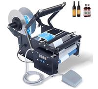 DIUNAOZI Etiquetadora SemiautomáTica para Botellas Redondas, Aplicador de Etiquetas Ajustable de Acero Inoxidable,20-40 Unidades/Min, Compatible con Botellas CilíNdricas de 15-160 Mm.