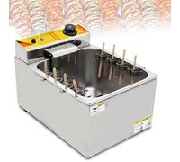 DIUNAOZI Freidora EléCtrica Comercial De 1900 W,12 L,AutomáTica, para Queso,Perritos Calientes, Salchichas, Parrilla,Palitos De Cocina,con Temperatura Ajustable De 50 A 200 °C,De Acero Inoxidable.