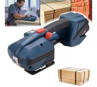 DIUNAOZI Herramienta Flejadora PortáTil, Kit de Flejado para Fleje de PP/Pet De 1/2-5/8 Pulgadas de Ancho. MáQuina Flejadora PortáTil A BateríA.para Almacenes Y FáBricas. 2x4000mah