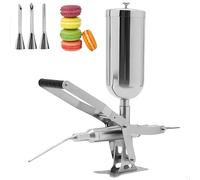 DIUNAOZI MáQuina para Rellenar Donas de 5 L,Rellenadora de Churros,Rellenadora de Crema de Acero Inoxidable 304 con 4 Tubos, inyector Profesional para Crema Mermelada y Chocolate