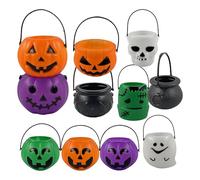 Diuyzoc Halloween Candy Bucket | Pumpkin Candy Pail | Ghost Candy Bucket | Trick Or Treat Party Bags | Reusable Candy Bags | Eye-Catching Design Perfect For A Childs Costume Or Party Theme