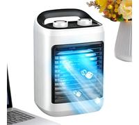Diuyzoc Mini Aire Acondicionado, con depósito de agua de 180 ml carga por usb 6 velocidades, Ventilador De Torre Aire Acondicionado, para salón oficina dormitorio coche viaje y camping