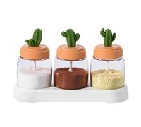 Diuyzoc Tarros de condimentos con bandeja de tapa para botellas de vidrio | vacía para condimentos - para azúcar, pimienta, sal, caramelo, condimentos, despensa, cajones, estante para el hogar