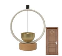 Diuyzoc Timbre para Puerta - de Sonido Claro y Coleccionable - Campanilla de Madera con Latón - para Pared, Armario, Jardín, Entrada, Cafetería, Regalo de Estreno