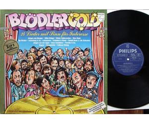 div. Künstler - BLÖDLERGOLD Doppel-LP 24 Lieder mit Sinn für Interesse Jürgen von Manger Mike Krüger Dieter Hallervorden Nico Haak Ilja Richter Insterburg & Co. Leinemann Schobert & Black Rudolf Rock & die Schocker Jürgen von der Lippe Hans Scheibner Persiko & Co. u.a.