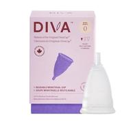 DIVA Cup - Copa de silicona de grado médico para el cuidado del período - Copa menstrual reutilizable - Hasta 12 horas de uso continuo - Modelo 0 (para canales vaginales delgados y usuarios por
