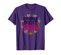 Diva de Doble dígito: celebración de la Reina del décimo cumpleaños Camiseta, Hombre, Morado, 3XL