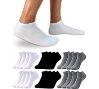 DIVABONNA 12 Pares Calcetines Tobilleros Hombre y Mujer - Calcetines Cortos Hombre y Mujer de Algodón Suaves, Transpirables y Confortables