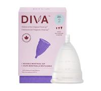 DivaCup Copas Menstruales Modelo 2. 100% Silicona de Grado Médico, Libre de BPA. Alternativa Segura y Sin Fugas a Las Compresas y Tampones