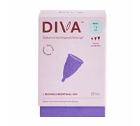 DivaCup Copas Menstruales Modelo 2. 100% Silicona de Grado Médico, Libre de BPA. Alternativa Segura y Sin Fugas a Las Compresas y Tampones
