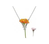 DivaGlamz A Kind: Cada flor cuenta una historia diferente, colgante en forma de ramo de lazo para siempre, collares con inserto de flores, accesorios de clip, regalos de declaración, Grande, Cobre