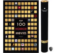 Divalis Grande Póster de las 100 Mejores Películas de Terror Para Rascar - Póster de Cine Rascable - Lista de los Horrores de Todos los Tiempos Imperdibles - Scratch off Poster Top 100 Horror Movies