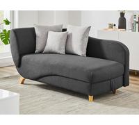 Diván (ángulo derecho) convertible de tela antracita con arcón PENELOPE
