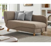 Diván (ángulo derecho) convertible de tela marrón con arcón PENELOPE