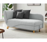 Diván (ángulo izquierdo) convertible de tela gris claro con arcón PENELOPE