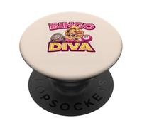 Divas del Bingo | Mujeres del Bingo | Amante del Bingo | Bingo Flamingo PopSockets PopGrip Adhesivo