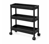 DIVCHI Carrito de Almacenamiento de 3 Niveles con Ruedas, Delgado y Enrollable, Delgado, Organizador de estantería de Almacenamiento para Cocina, lavandería, Estante de Espacio Estrecho, Carrito de
