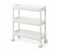 DIVCHI Carrito de Almacenamiento de 3 Niveles con Ruedas, Delgado y Enrollable, Delgado, Organizador de estantería de Almacenamiento para Cocina, lavandería, Estante de Espacio Estrecho, Carrito de