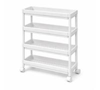 DIVCHI Carrito de Almacenamiento de 4 Niveles con Ruedas, Delgado y Enrollable, Delgado, Organizador de estantería de Almacenamiento para Cocina, lavandería, Estante de Espacio Estrecho, Carrito de