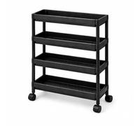DIVCHI Carrito de Almacenamiento de 4 Niveles con Ruedas, Delgado y Enrollable, Delgado, Organizador de estantería de Almacenamiento para Cocina, lavandería, Estante de Espacio Estrecho, Carrito de