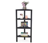 DIVCHI Estantería esquinera triangular de 4 niveles que ahorra espacio, estantería independiente | estantes de almacenamiento | estante de exhibición | estantería | soporte de cocina | organizador de