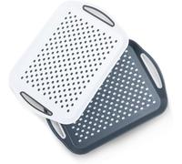 DIVCHI Juego de 2 bandejas para Servir, Tablas Antideslizantes con Asas de Agarre, Ideal para preparación de Alimentos, té, Desayuno en la Cama, Bandeja de plástico para Comedor Estable, Apto para
