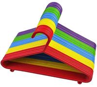 DIVCHI Paquete de 20 Perchas tubulares de plástico para niños, Antideslizantes, Multicolor, para niños y bebés