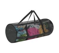Dive Bag, Mesh Snorkel Equipment Organizer, 27.56x11.02x11.02 Inches Foldable Duffle Gear, Travel Bag for Gym Swimming Scuba Snorkeling, Holding Sports Balls Towels, Beach Pool