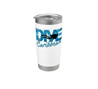 Dive The Caribbean Scuba Buceo Trip Diver Tee Vaso térmico de acero inoxidable de doble pared