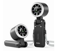 Diveblues Turbo Ventilador Portátil de Mano, Enfriamiento de Alta Velocidad 10m/s, 5 Velocidades, Batería Recargable, Hasta 12 Horas, Mini Ventilador para Viajes, Oficina, Exterior, Negro
