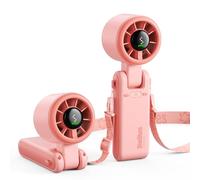 Diveblues Turbo Ventilador Portátil de Mano, Enfriamiento de Alta Velocidad 10m/s, 5 Velocidades, Batería Recargable, Hasta 12 Horas, Mini Ventilador para Viajes, Oficina, Exterior, Rosa Versalles