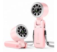 Diveblues Turbo Ventilador Portátil de Mano, Enfriamiento de Alta Velocidad 10m/s, 5 Velocidades, Batería Recargable, Hasta 12 Horas, 3 en 1 Mini Ventilador Turbo para Viajes, Oficina, Exterior