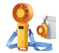 Diveblues Ventilador de Mano Turbo Portátil, 100 Velocidad, Flujo de Aire Potente de 7,4 m/s, Mini Ventilador Plegable 180° 4-en-1 para Mano, Cuello o Mesa, Recargable para Verano, Viajes y Exterior
